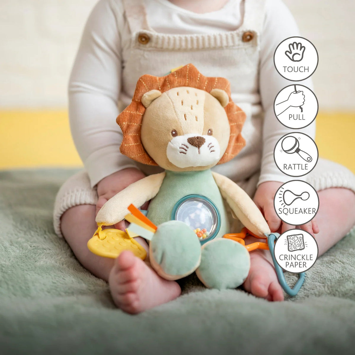 Peluche d'activités Léon le Lion 25 cm – Nattou – Dès la naissance 🦁 NATTOU