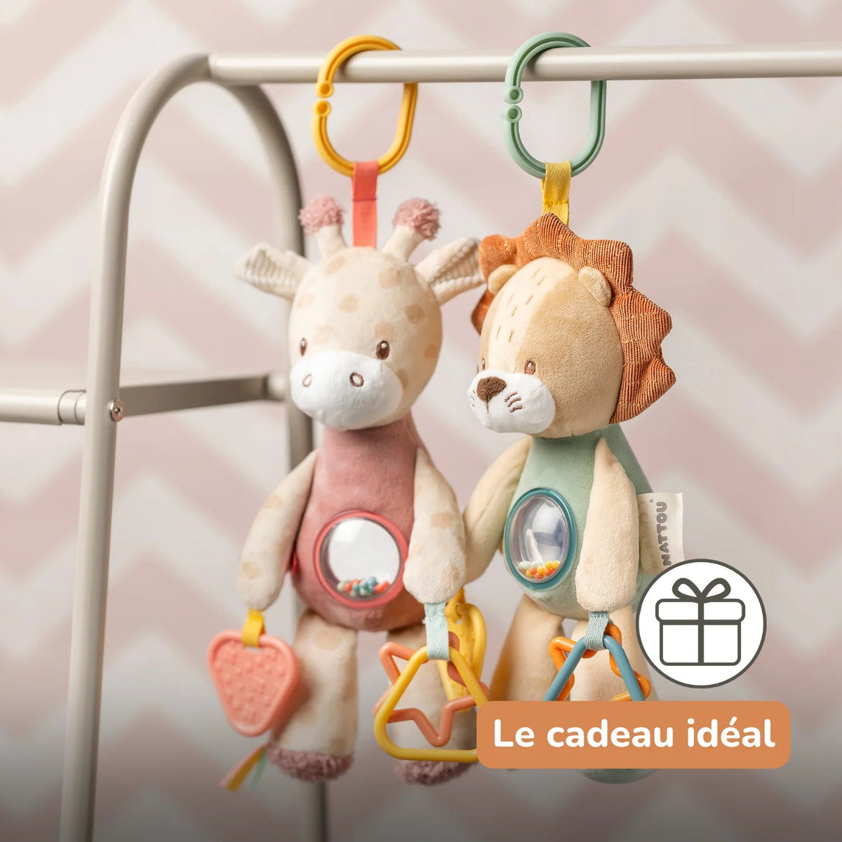 Peluche d'activités Léon le Lion 25 cm – Nattou – Dès la naissance 🦁 NATTOU
