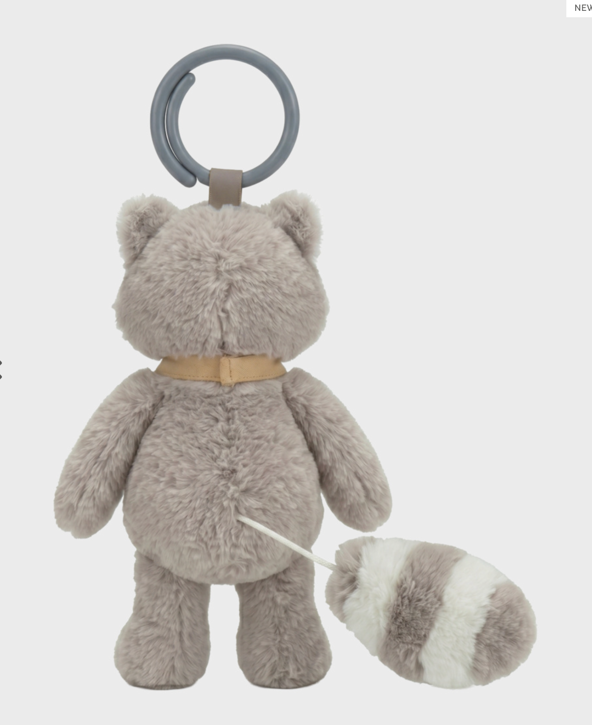Peluche musicale Raku nomade 20 cm Noukie's avec Berceuse de Brahms, idéale dès la naissance pour apaiser bébé à la maison comme en déplacement.