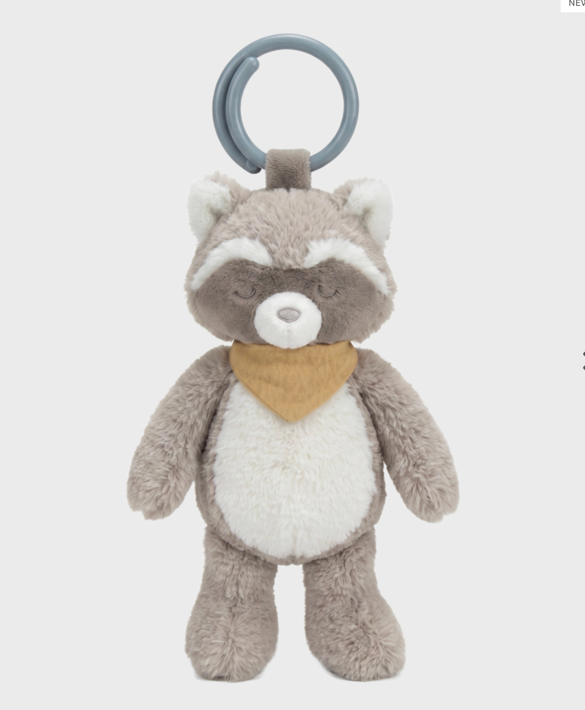 Peluche musicale Raku nomade 20 cm Noukie's avec Berceuse de Brahms, idéale dès la naissance pour apaiser bébé à la maison comme en déplacement.