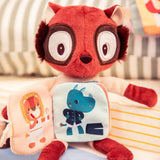 Peluche phosphorescente Elvis le Lémurien avec livre en tissu – Lilliputiens 🌙 liliputiens