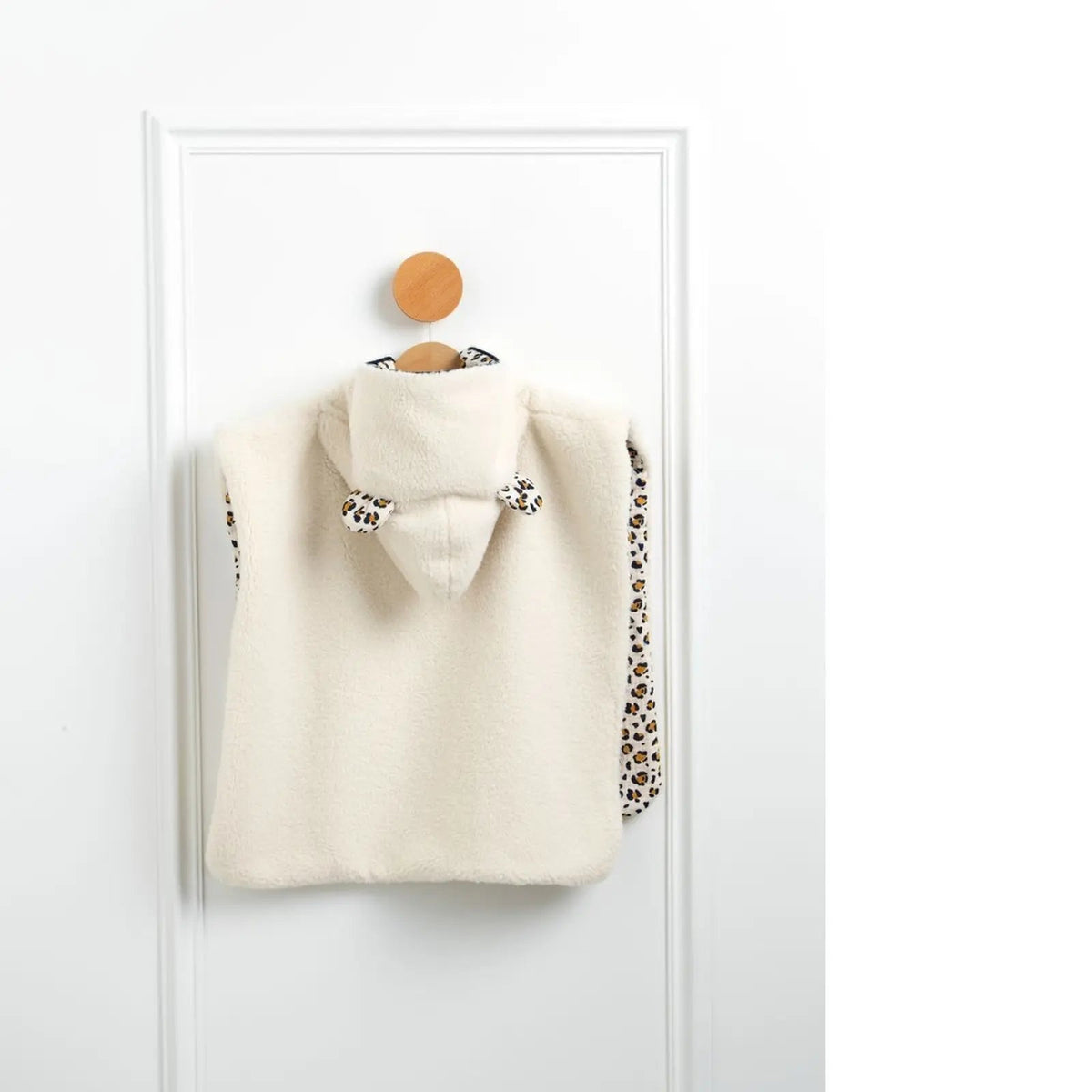 Poncho bébé sherpa & gaze de coton – Léopard SAUTHON