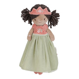 Poupée princesse 35 cm douce et souple. Idéale dès 12 mois pour stimuler l’imagination et les jeux féeriques.