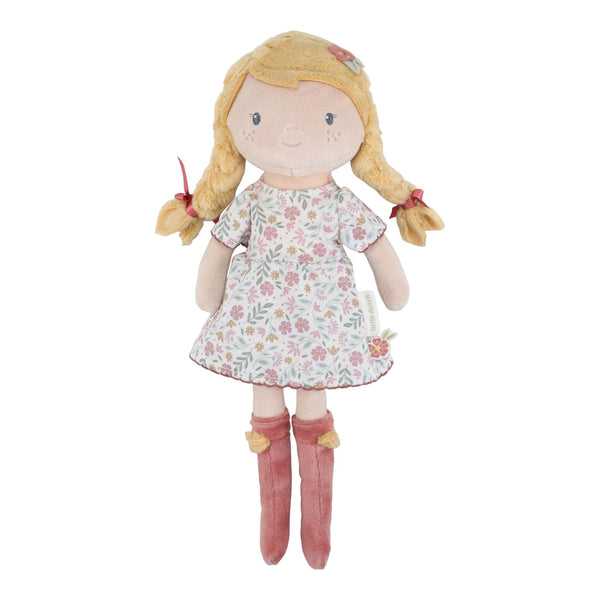 Poupée en peluche 35 cm toute douce dès 12 mois. Doudou rassurant pour câlins, jeux calmes et imagination.