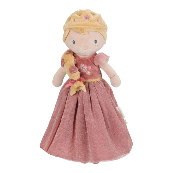 Poupée princesse 35 cm douce et souple. Idéale dès 12 mois pour stimuler l’imagination et les jeux féeriques.