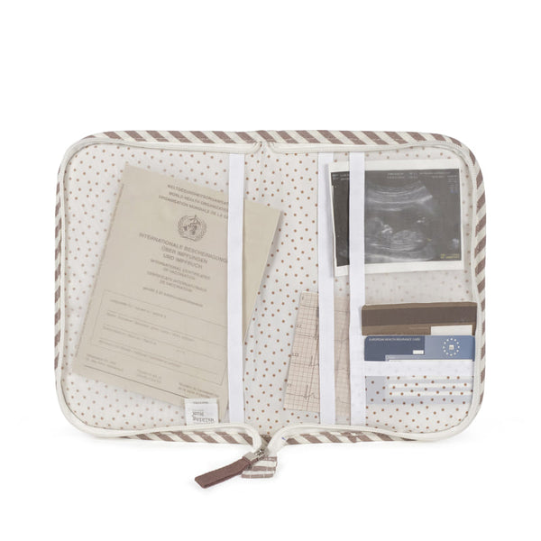 Protège-carnet de santé bébé Praliné Rayures Moka – Walking Mum walking mum