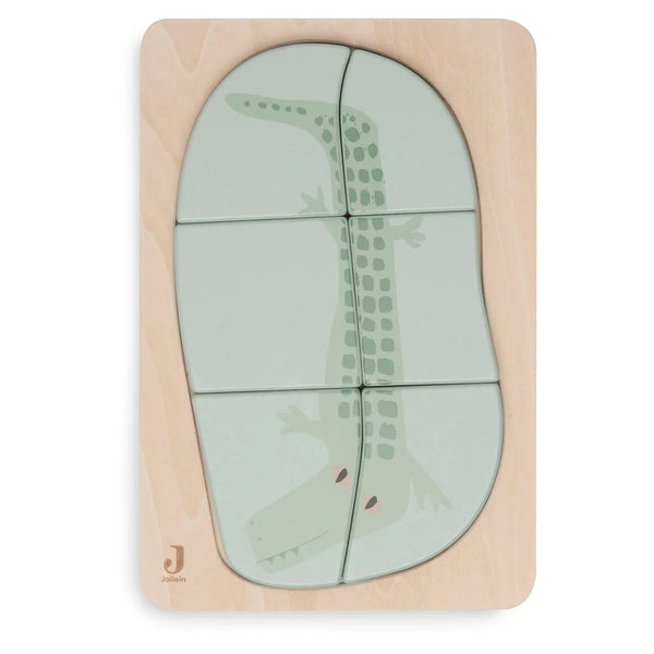 Puzzle en bois Crocodile Jungle Jambo – 6 pièces – Jollein
