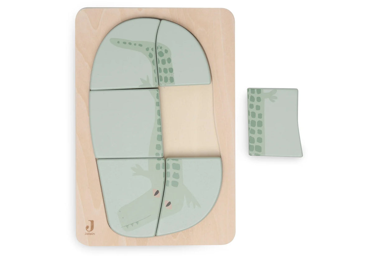 Puzzle en bois Crocodile Jungle Jambo – 6 pièces – Jollein