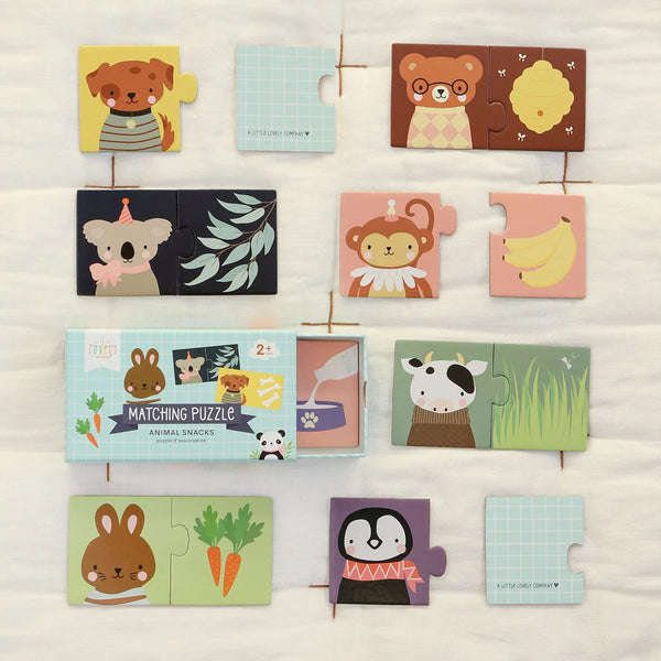Qui mange quoi ? – Jeu d’association animaux & aliments – 10 puzzles MY LITTLE COMPANY