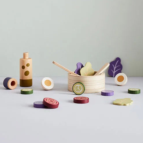 Service à salade enfant en bois – set dinette complet dès 3 ans Kid's concept