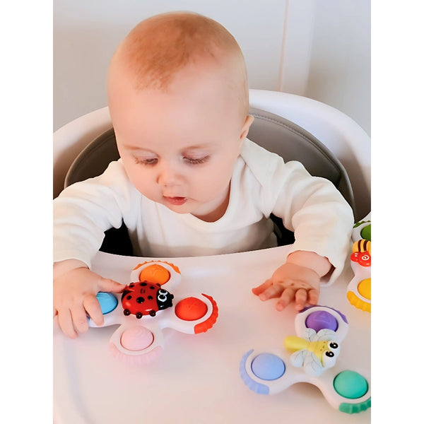 Jouets bébé ventouse sensoriels – Lot de 3 spinners BO JUNGLE