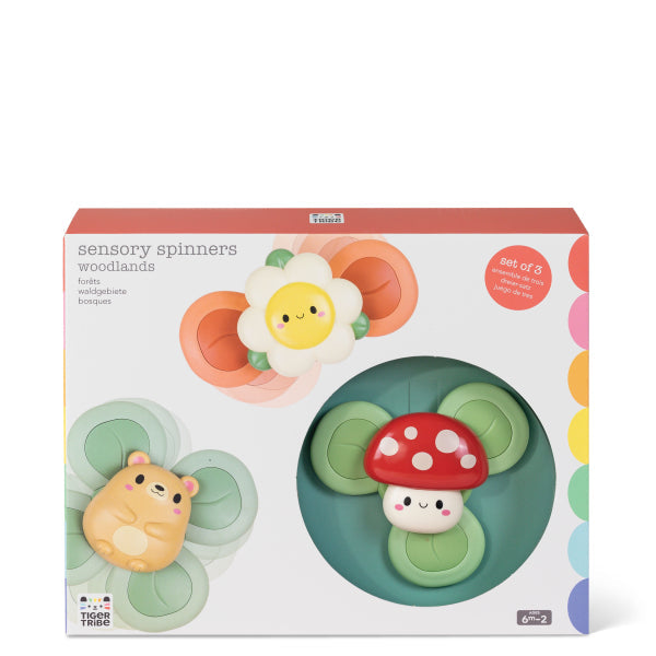 Spinners sensoriels à ventouse Woodland – Lot de 3 – Dès 6 mois TIGER TRIBE
