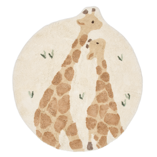 Tapis enfant girafe en coton bio : le choix idéal pour une chambre douce, confortable et pleine de charme.