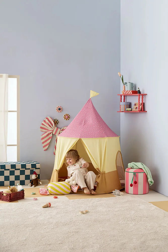 Tente cirque rose enfant pop-up – cabane cosy dès 2 ans