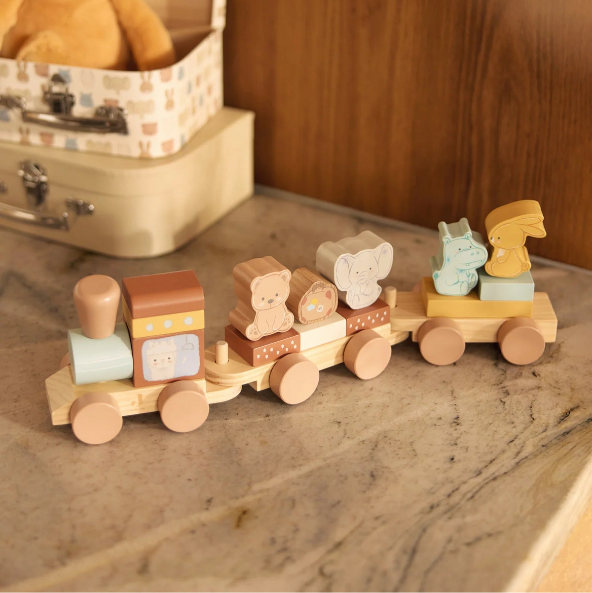 Train à empiler en bois Jollies – 15 pièces – Dès 12 mois JOLLEIN