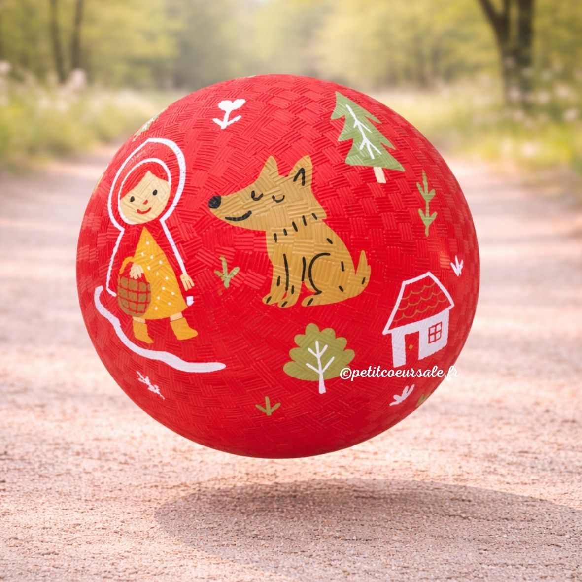 Balle bébé chaperon rouge en caoutchouc naturel – 13 cm ou 18 cm