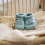 Chaussons bébé 50% papa/50% maman vert TROIS KILOS SEPT
