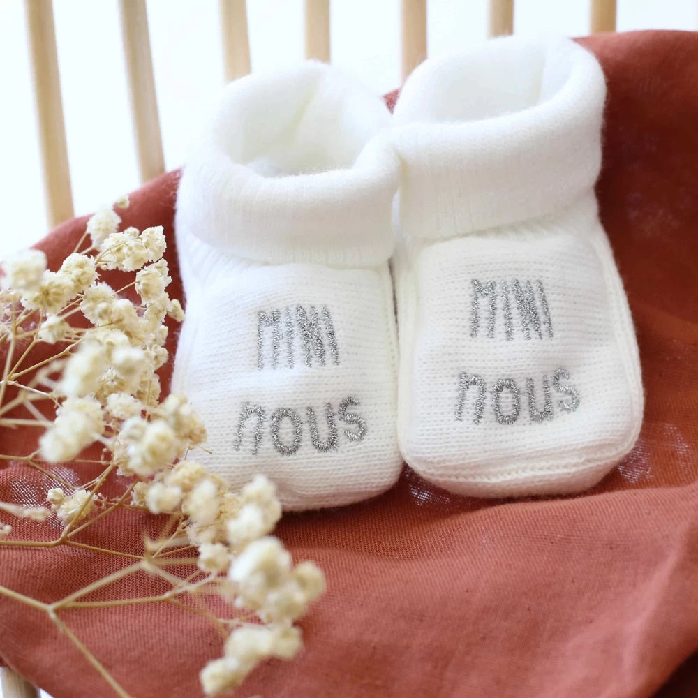 Chaussons bébé - Mini nous blanc TROIS KILOS SEPT