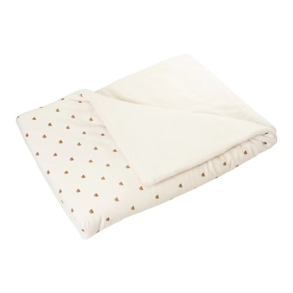 Couverture Bébé Bi-Matière Björn – Velours & Sherpa Écru – 100 x 140 cm 🧸🤎 TROIS KILOS SEPT