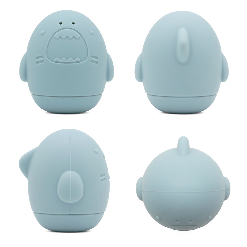 Lot de 4 jouets de bain en silicone – Licorne, Ours, Hibou et Requin