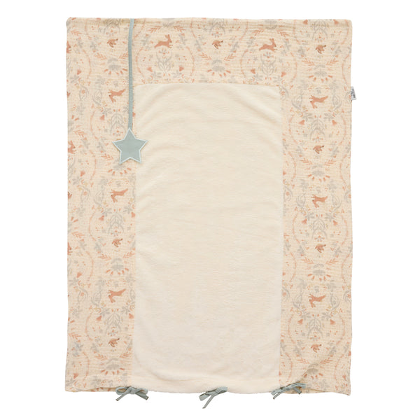 Housse matelas à langer bébé coton jardin enchanté étoile brodée