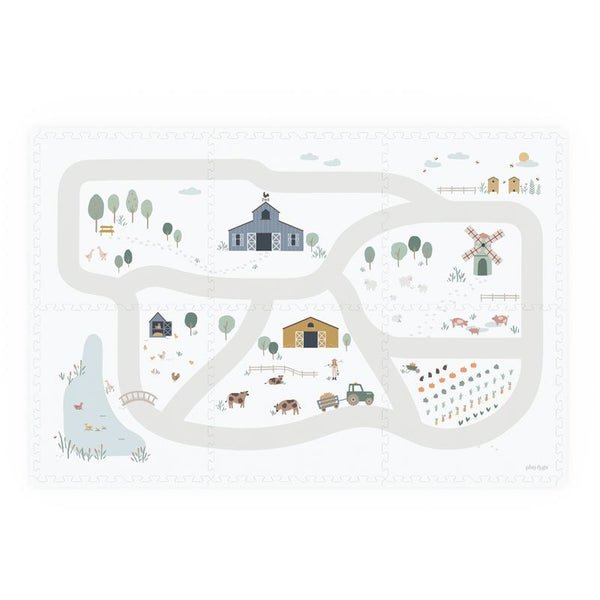 Tapis de jeu réversible 2 en 1 EEVAA ferme (120 x 180 cm)