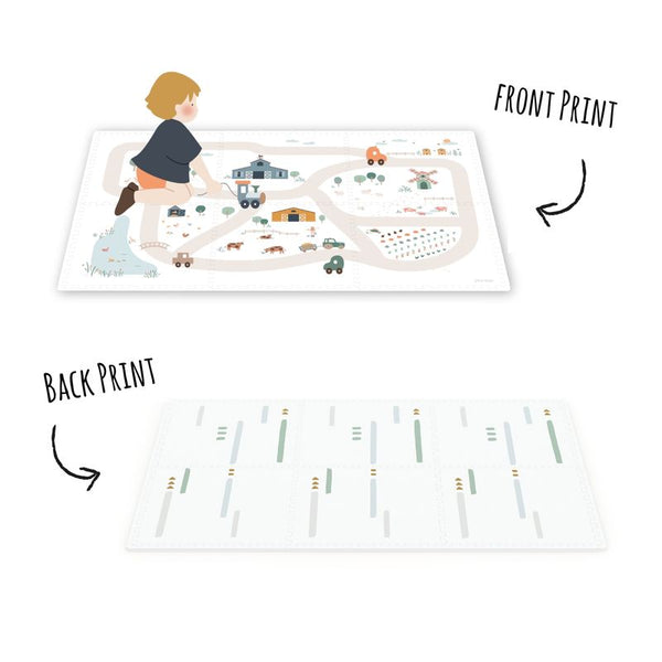 Tapis de jeu réversible 2 en 1 EEVAA ferme (120 x 180 cm)