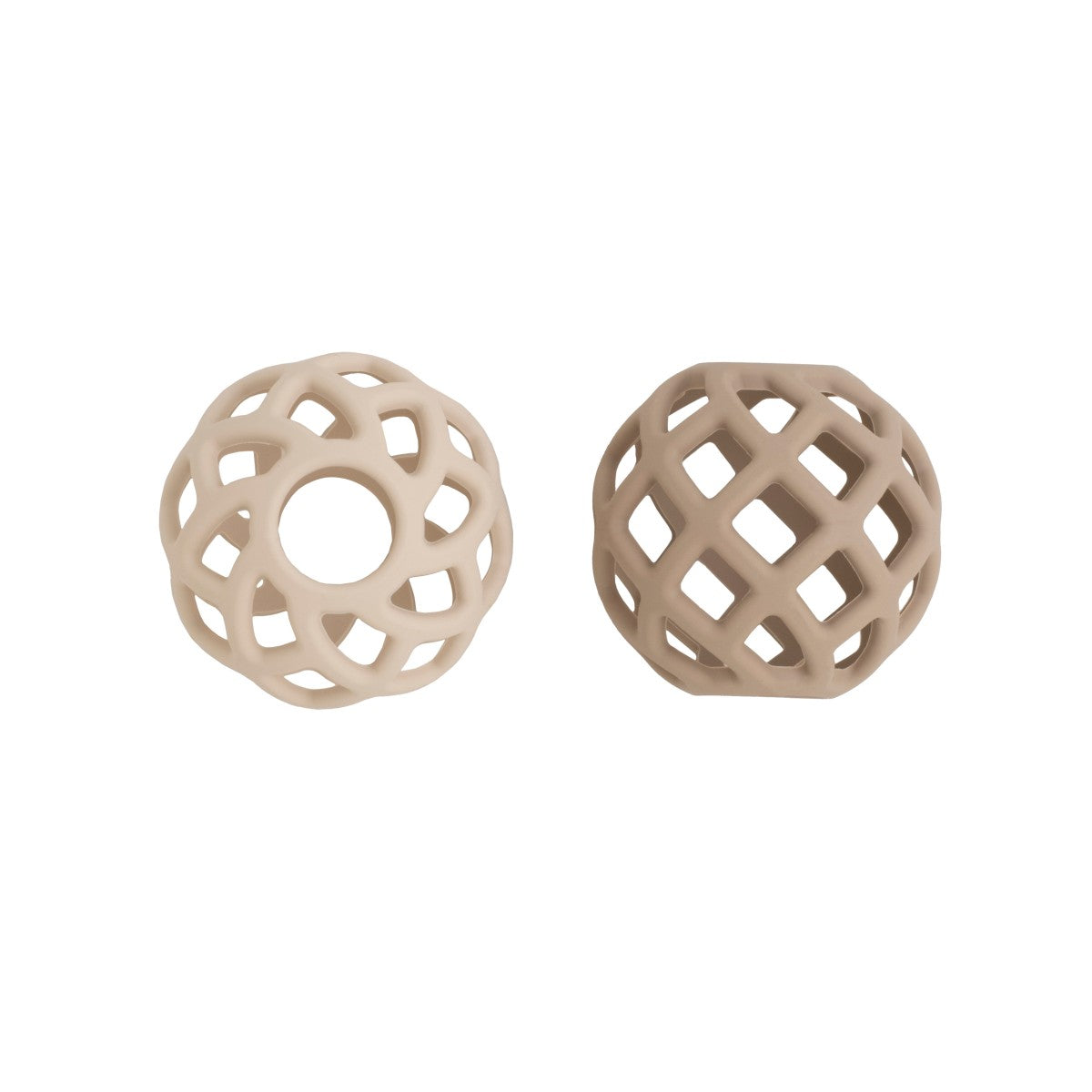 Jouet Balle Silicone – Lot de 2 Clay & Warm Linen BABY'S ONLY