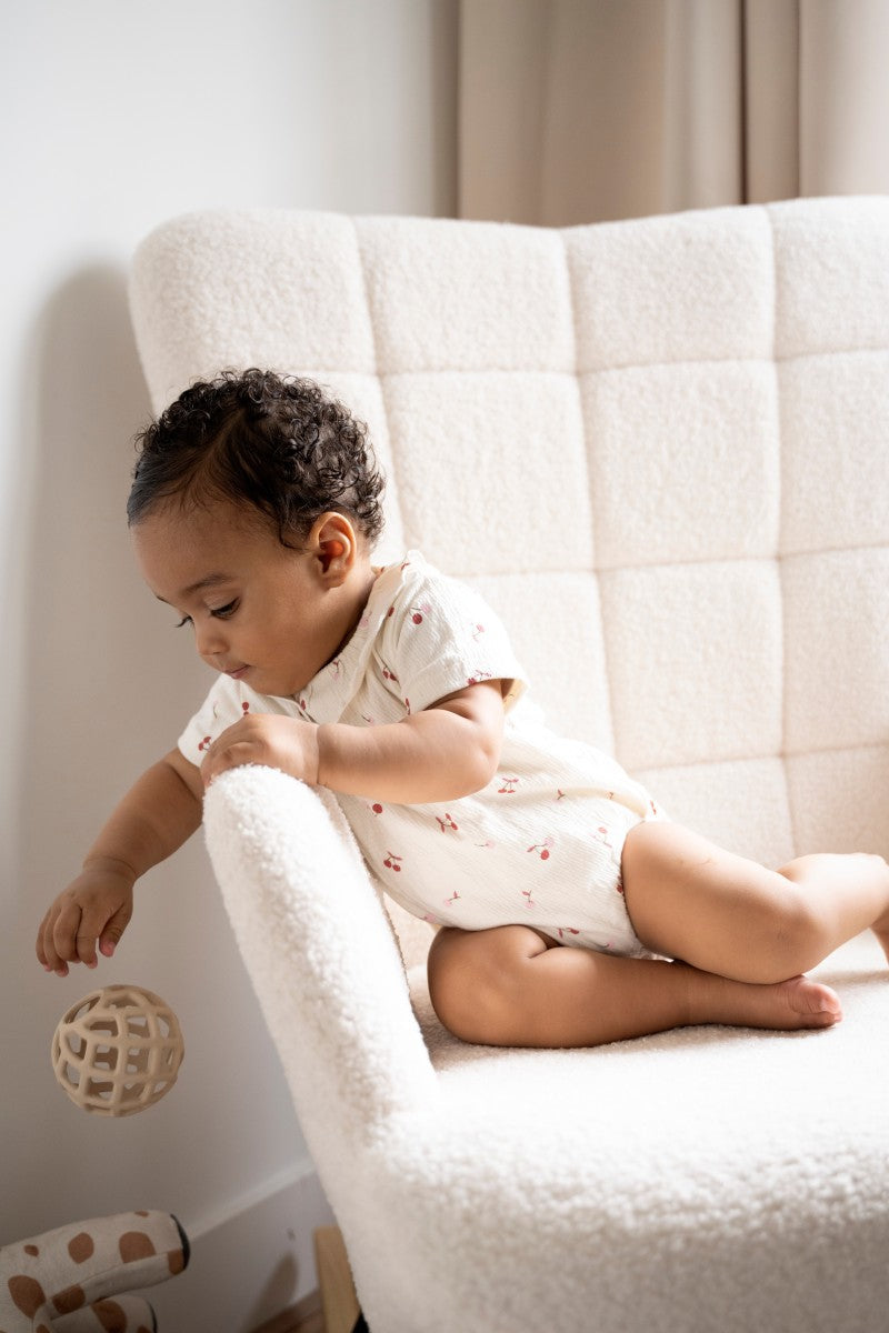 Jouet Balle Silicone – Lot de 2 balles en silicone vieux rose et warm linen BABY'S ONLY
