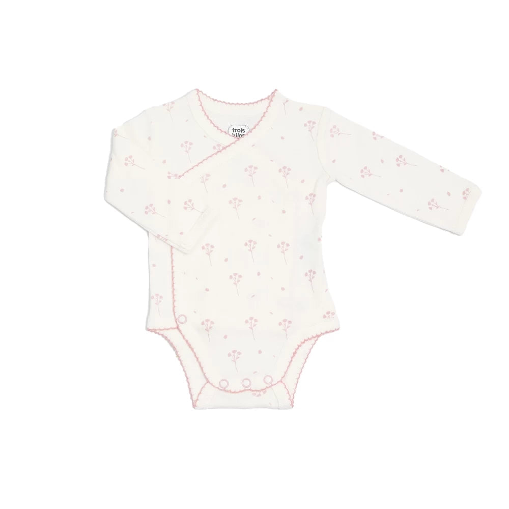 Kit naissance 6 pièces fille - Motif floral - 1 mois