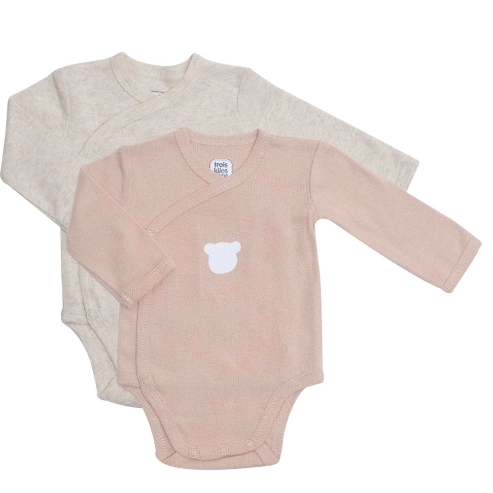Lot de 2 Bodies Bébé Ourson – Ouverture Devant