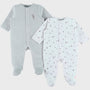 Lot de 2 pyjamas bébé en velours vert écru NOUKIES