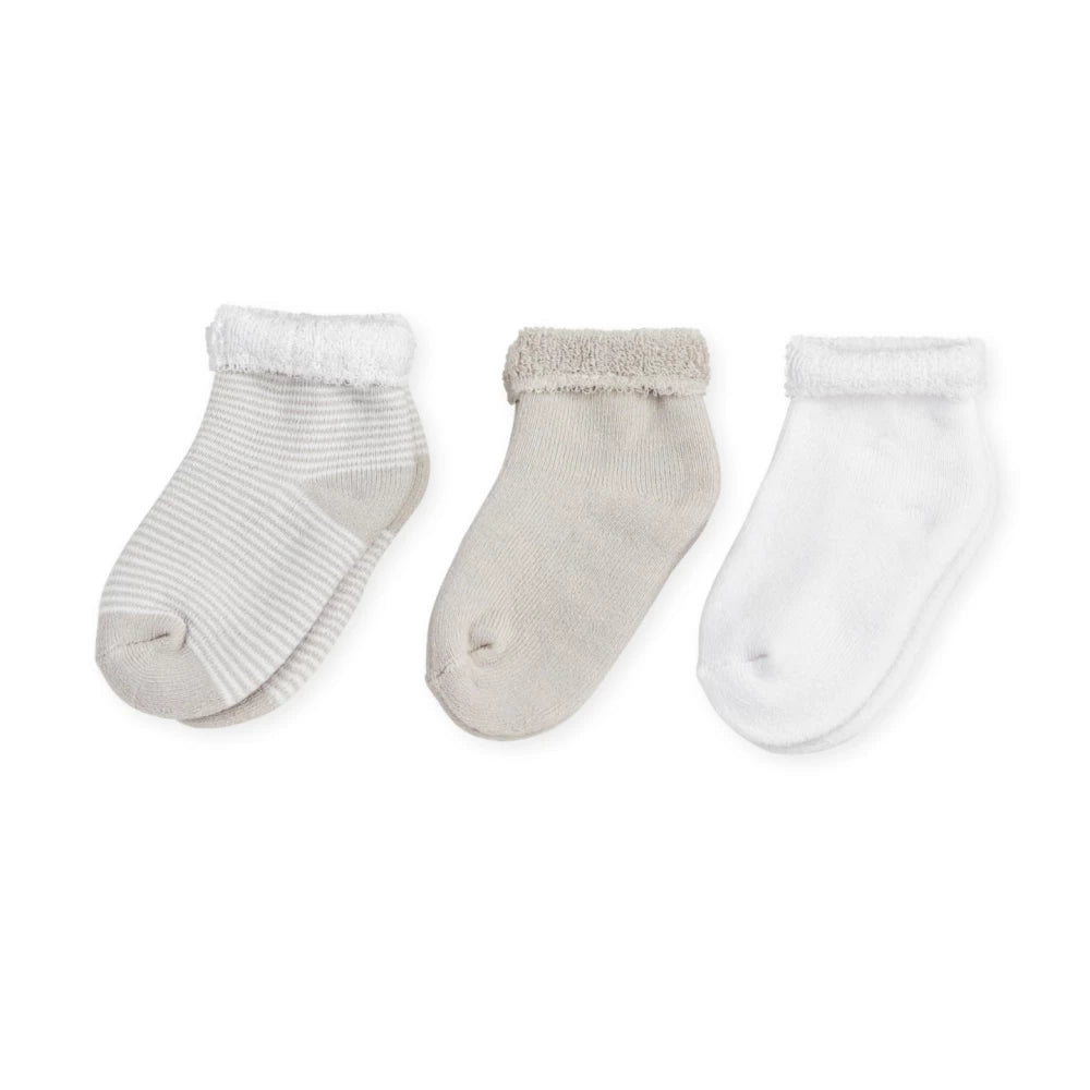 Lot de 3 paires de chaussettes bébé – Coloris beige | Taille 0-6 mois
