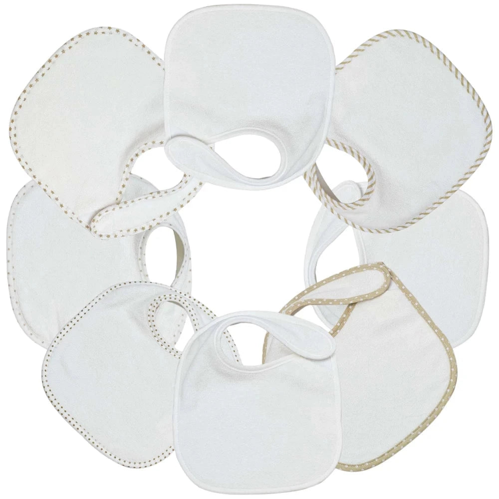 Lot de 7 bavoirs – Essentiels beige TROIS KILOS SEPT