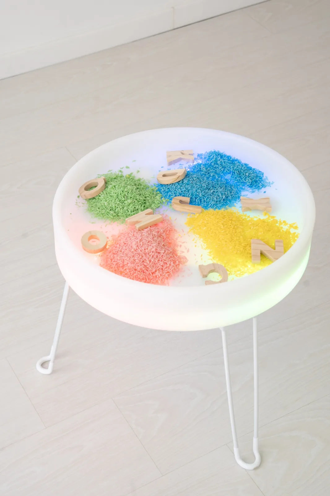 Table Sensorielle Lumineuse Lumi'Sense – 8 Couleurs LED – Crème ✨ BO JUNGLE
