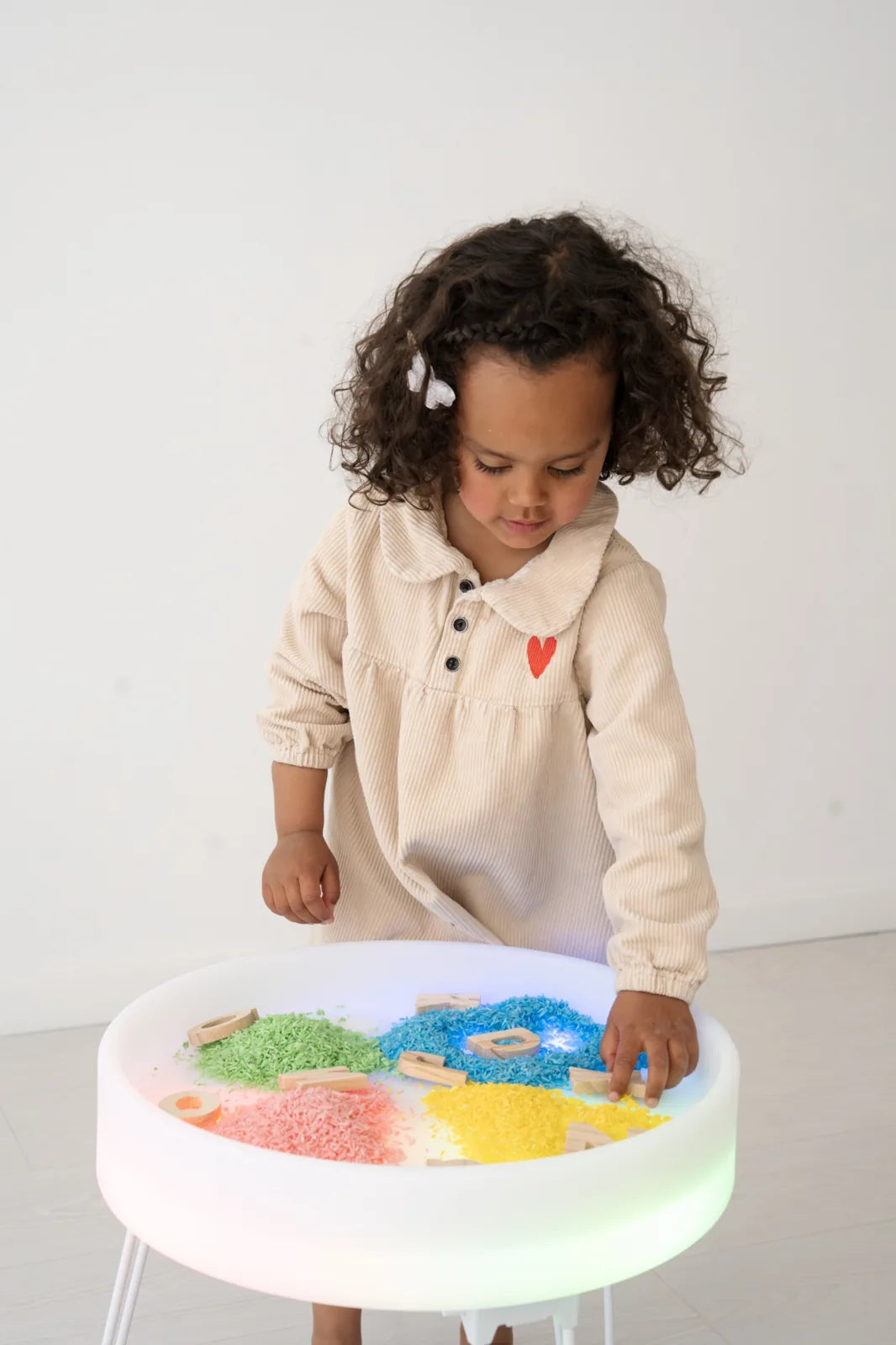 Table Sensorielle Lumineuse Lumi'Sense – 8 Couleurs LED – Crème ✨ BO JUNGLE