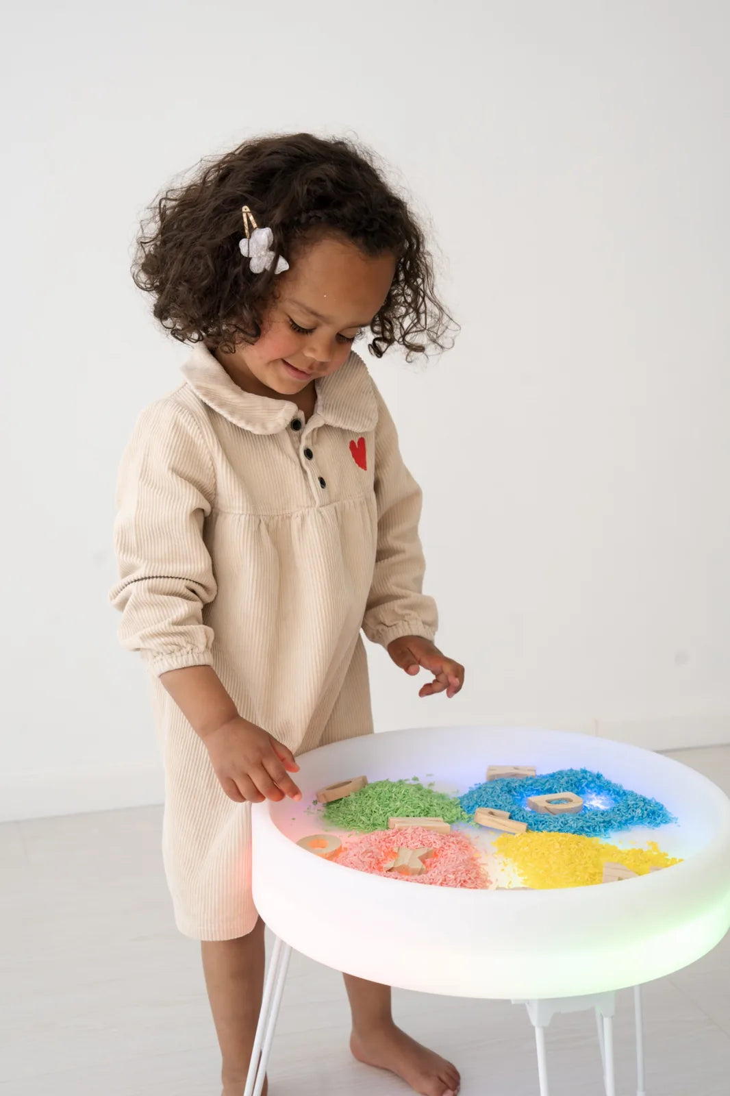 Table Sensorielle Lumineuse Lumi'Sense – 8 Couleurs LED – Crème ✨ BO JUNGLE
