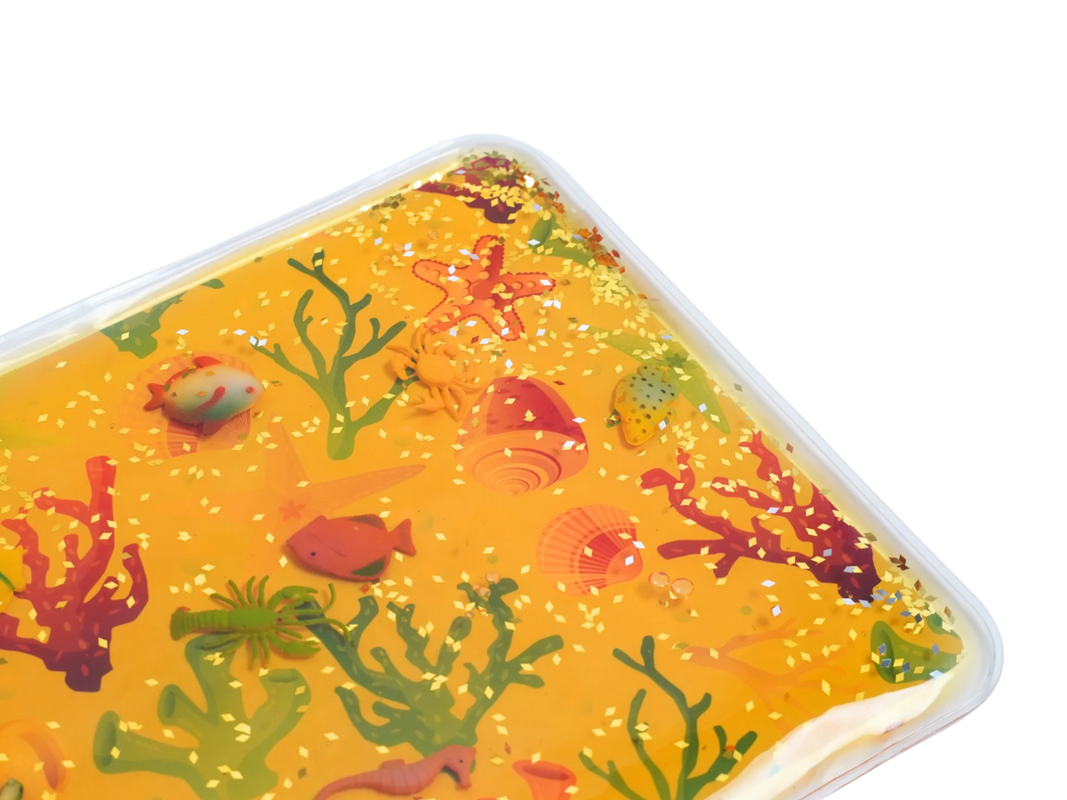 Tablette Sensorielle Liquide Sable Doré – Un coucher de soleil au bout des doigts ! 🌅✨ BO JUNGLE