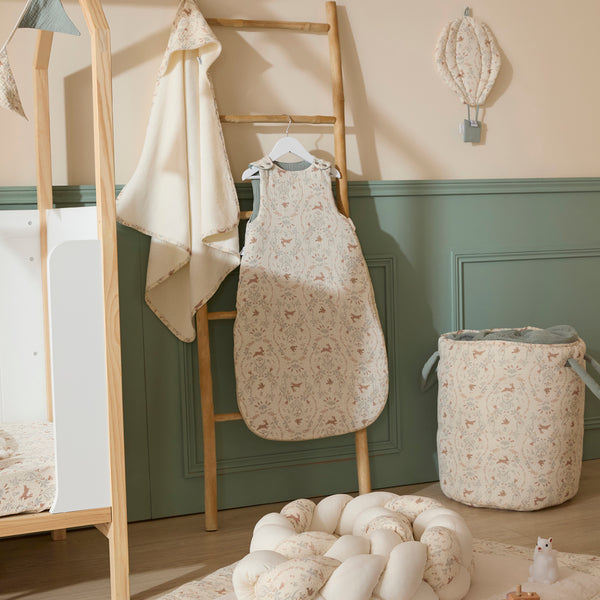 Tapis de jeu bébé ivoire face fausse fourrure moelleuse
