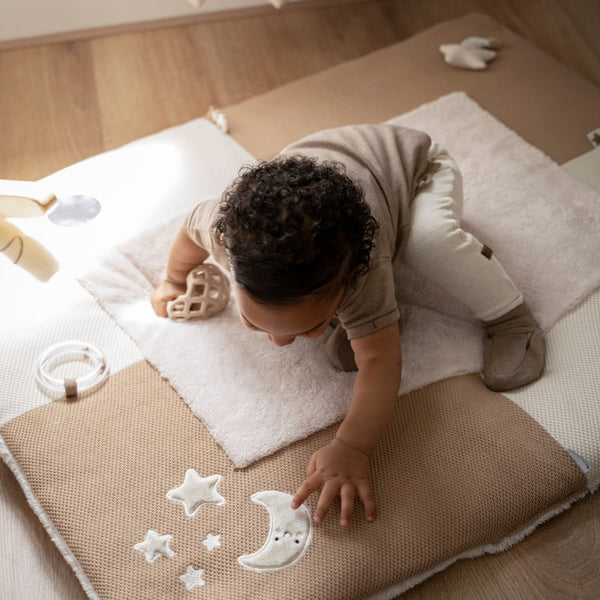 tapis de parc bébé beige brun doux