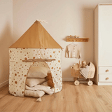 Tente de jeu bébé Pop-Up Dots – Beige caramel BIECO