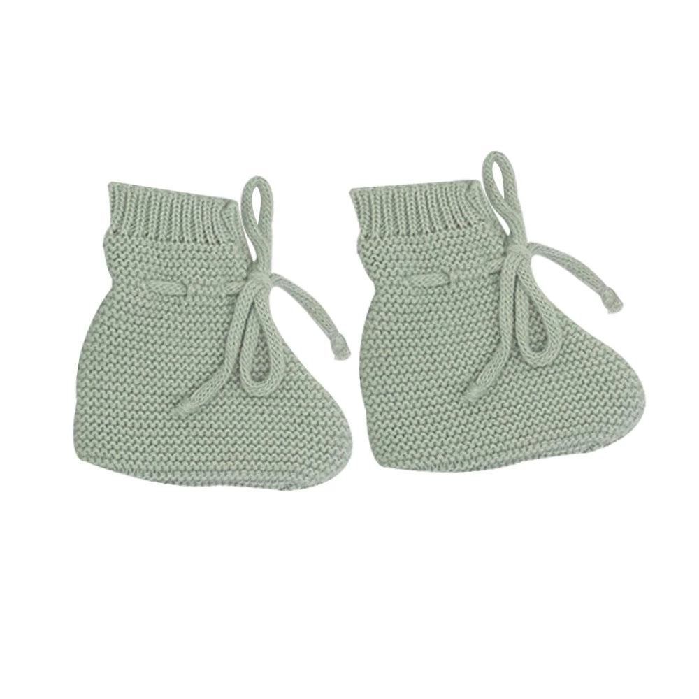 Trousseau naissance - Brassière chaussons et bonnet olive TROIS KILOS SEPT