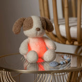 Veilleuse bébé chien Teddy peluche douce vanille avec lumière apaisante pour dormir